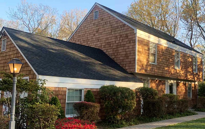 Cedar shake roofs and siding on Long Island